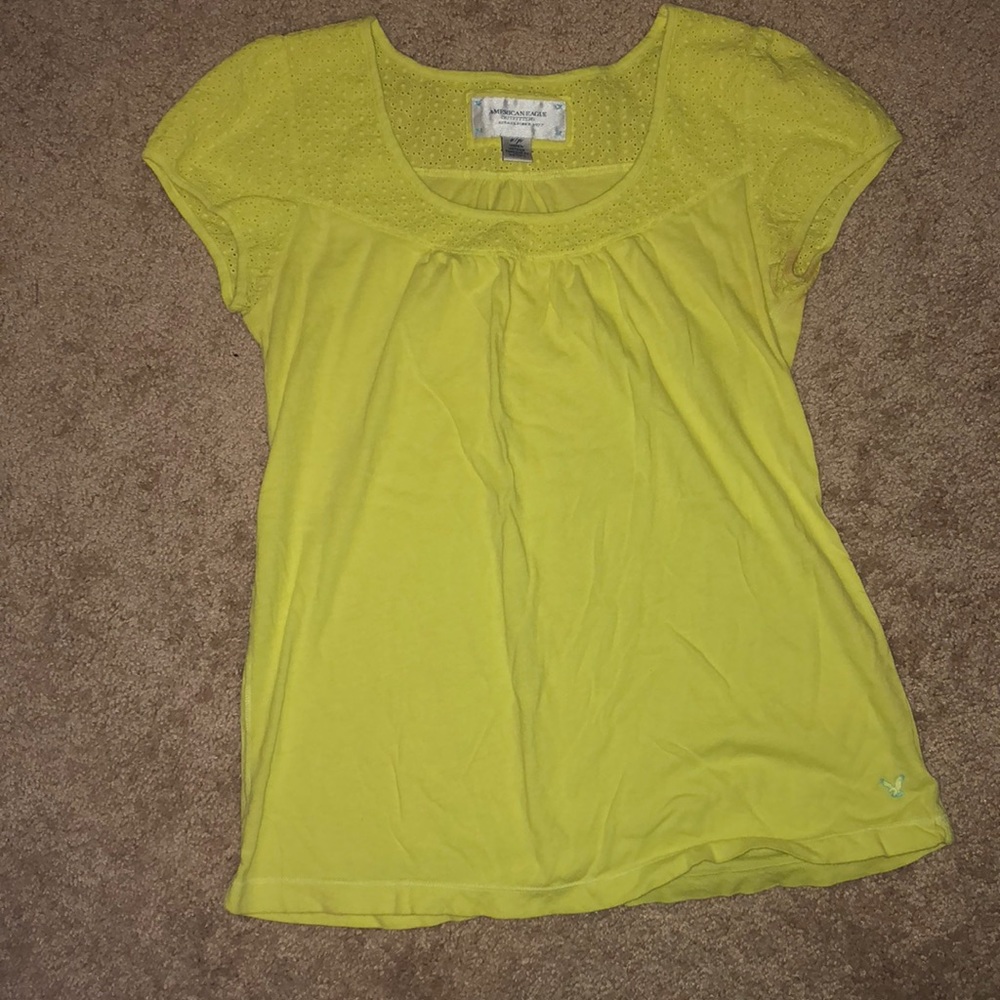 American Eagle Yellow Short Sleeve Shirt